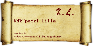 Köpeczi Lilla névjegykártya
